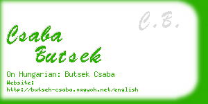 csaba butsek business card